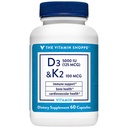 Vitamine D3 & K2 - Soutien immunitaire et santé des os - 5 000 UI (60 capsules)