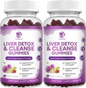 Liver Cleanse Detox & Repair Gummis - Extra Strength 14 in 1 Liver Support Supplement w/Milk Thistle Silymarin,Dandelion, Artichoke Extract & Elderberry - No Sugar, Liver Health Supplement -120 Ct
