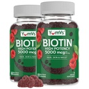 YumVs Biotin Gummies 5000mcg - Luscious Raspberry Flavor - Thicker Faster Hair Growth Gummies für Damen oder Herren - Haar, Haut und Nägel Vitamine - Hair Gummy - Vegetarian Biotin Supplement (60 Ct., 2pk)