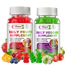 Sugar-Free Fruits and Veggies Supplement, Super Greens Gummis mit Multivitamin, Minerals & Fiber, Natural Fruits and Vegetables Supplement unterstützt Immunität, Antioxidans & Energie für Frauen & Männer