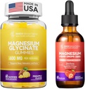 Magnesium Glycinate|Gummies für Erwachsene, Schlaf, Entspannung & Fokus, Ananas Flavor & Flüssigkeit mit Magnesium Citrat & Taurate, Erdbeeren Flavor