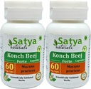 Konch Beej Forte Capsules 500 mg. 60 Veg. Kapsel | Konch Beej (Mucuna Pruriens) Extrakt Kapseln für Männer und Frauen | Ayurvedische Kräuterergänzung/Remedies | 10:1 Forte (2 Flaschen von 60 Kapseln)
