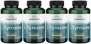 Swanson L-Tyrosin - Aminosäure-Ergänzung Förderung Stress-Unterstützung, kognitive Funktion - Hilft die allgemeine Gehirngesundheit zu unterstützen - (100 Kapseln, 500mg Jeder) 4 Pack