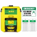Portable Eyewash Station 14-gallon OSHA mit One Station Sign und zwei Inspection-Tags, Wandmontierte Gravity-Flow Innen-und Out, 53L wiederauffüllbare Augenspülstation Heavy Duty, Gelb