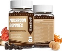 Mushroom Gummies Supplement - mit Ashwagandha, Lions Mane, Shitake Mushrooms, Türkei Tail, Chaga und Cordyceps Pilz für Immungesundheit, Mood & Stress-Unterstützung (180 Gummi)