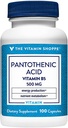 Der Vitamin Shoppe Pantothensäure 500MG, mit Vitamin B5, unterstützt Energieproduktion & Haar, Haut, Nägel, Einmal täglich (100 Kapseln)