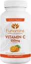 Vitamin C Gummis, 250mg pro Servierung, 60 Count, Vegan, Antioxident, Immununterstützung, Muskel, Gelenke; für Kinder & Erwachsene; Orange Flavor