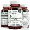 Natürliche Nutra Kaubare Magnesium-Ergänzung mit Citrat und Chelate für Kinder und Erwachsene, fördert besseren Schlaf, Beste reine Mag-Schau für Muskel, Nerve, Knochen und Herzgesundheit, 125mg, 50 Vegan Wafers