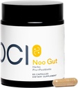 NOO Gut, Gut & Skin: Kräuter, Probiotisch, Postbiotisch, 3-in-1-Formel für Gutgesundheit, Bloat-Unterstützung, Regular Bowel Movements, Glowing Skin, 60 Vegan Capsules