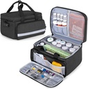 CURMIO Pill Bottle Organizer Aufbewahrung, Medication Lock Box für Pill Organizer und medizinische Versorgung, Schwarz (gemaltes Design)