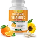 Liposomale Vitamin C 1500mg, Vitamin C Supplement - Hohe Absorption Ascorbinsäure - Immun-Support-Ergänzung & Hilft Collagen Produktion- 180 Kapseln