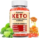 Keto ACV Gummies Advanced Formula, Apfelessiggummis Formuliert mit Granatapfelfettpulver B12, 1500MG Vegan Non GMO 56 Gummys