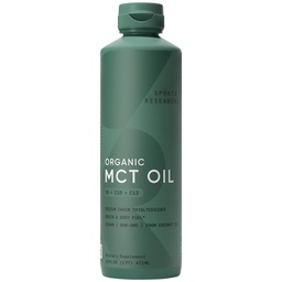 Sportforschung Organic MCT Öl - Keto & Vegan MCTs C8, C10, C12 aus Kokosnüssen - Fettsäure Gehirn & Körper Brennstoff, Flavorless, Non-GMO & Glutenfrei - Perfekt in Kaffee, Tee & Protein Shakes - 16 Unze