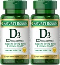 Nature's Bounty Vitamin D3, Immun- und Knochenunterstützung, 5000IU, Rapid Release Softgels, 150 Ct (Pack von 2)