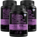 12-in-1 Melatonin Schlafkapseln - natürliche Schlafhilfen für Erwachsene mit Melatonin 5mg und Magnesium Glycinate 500mg, Schlafhilfe mit Ashwagandha, L Theanine, Valerian Root, GABA, 5-HTP (90ct, Pack of 3)