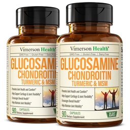 Glucosamin Chondroitin MSM – Gemeinsame Unterstützungsergänzung für Frauen und Männer mit Glucosaminsulfat 1500 mg, Chondroitin und MSM – für Knorpel, Gelenkgesundheit und Flexibilität – 2 Pack