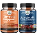Bundle of Herbal Thyroid Support Complex - Potent Kelp Iodine Ergänzung für Hormon Balance und Balancing Berberine Plus 1200mg pro Servierkomplex - Antioxidant Berberine mit Ceylon Cinnamon