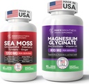 Ultimate Wellness Bundle: All-in-1 Sea Moss Advanced + Magnesium Glycinate for Energy, Immune, Sleep & Heart Health - 60ct Sea Moss Pills + 90 Vegetarische Kapseln