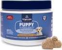 Origin Labs Welpen Multifunktions-Unterstützung DHA Omega 3 Supplement, Wild Alaska Lachs Fischöl, Probiotikum für Gut Gesundheit, Immununterstützung, Herz, Haut, Gehirn, Joint Health, Lachs Flavor, 60 Soft Chews