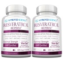 Genehmigte Science® Resveratrol - 1000 mg Trans Resveratrol - 250 mg Polyphenol - 98% Reinheitsgrad - Inklusive Bioperine® - 380 Vegan Friendly Capsules - 2 Flaschen