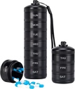 XHT Premium Weekly Metal Pill Organizer 7 Tage 2 Mal pro Tag – Wasserdicht AM PM Pill Organizer Travel Case, Heavy Duty Pille Halter und Pille Box für Medizin, Vitamine, Fish Oil & Supplements