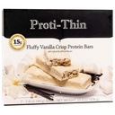 Proti-Thin Fluffy Vanille Crisp Protein Bars, 15g Protein, Low Calorie, Sehr Low Carb (VLC), Low Fat, High Fiber Snack Bar, KETO Diät Friendly, Ideal Protein Kompatibel, Keine Gluten Zutaten, 7 /Box