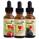 CHILDLIFE ESSENTIALS Vitamin D3 Tropfen - Vitamin D Tropfen für Infants, Baby Vitamin D Tropfen, Flüssiges Vitamin D für Kinder, Kleinkinder 1-3, Kinder, 500 IU pro Servieren - Natürliche Berry, 1 Fl Oz (Pack von 3)