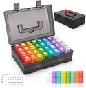 Monthly Pill Organizer 2 fois par jour, 30 jours Pill Organizer 2 fois par jour, Pill Boxes et Organizer 2 fois par jour avec cas de voyage, Month Pill Organizer avec 32 compartiments quotidiens, Moth Pill Box Am Pm