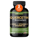Gade Nutrition Quercetin mit Bromelain Vitamin C und Zink Vitamin D3 | Immununterstützungsergänzung in Kapseln | Non-GMO, Glutenfrei, Vegan | Hergestellt in den USA | 2 Monat Versorgung