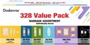 Variety Bandages Pack,328ct Assorted Bulk Verschiedene Größen, Formen &Features | Sheer & Flex Stoff mit Benzalkonium, ECO Bamboo Stoff, Wasserdicht, Cartoon Blind Box Fragrance Bandages