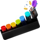 Wöchentliche Pille Organizer 1 Mal am Tag - Reise Pille Box 7 Tage, Große Medizin Pille Fall Container für tägliche Medikamente Vitamin Supplement Fischöl, tragbare Woche Pillen Organizer Halter Dispenser, Schwarz