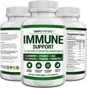 Immununterstützungsergänzung, 10 in 1 Immunität Booster Blend von Elderberry, Vitamin C, Zink, Echinacea, Turmeric, Probiotics & Antioxidantien für Immunabwehr, Respiratory & Digestive Health, 60 Pillen