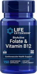 Life Extension BioActive Folate & Vitamin B12, 150 Vegetarische Kapseln - Non GMO, Glutenfreie Ergänzung