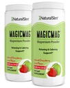 NaturalSlim Magicmag reines Magnesium-Zitrat-Pulver – Stress, Verstopfung, Muskeln und Herzunterstützung | Natürliche Erdbeere & Lime geflochtene Magnesium-Ergänzung - 8oz Drink Mix (2 Pack)