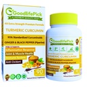 Kurkuma Kapseln extra Stärke mit Ginger & 95% Curcuminoids & Schwarz Pfeffer Extrakt für maximale Vorteile. Alle Natürliche NonGMO NO Rice Pulver NO Stearate NO Silica- 90 Veg Cap