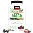 FORCE FACTOR Perfect Maca, Maca Root und DIM Ergänzung mit Saffron zu erhöhen Energie und Stimmung, mit gelben und schwarzen Maca, Vitaminen, Mineralien und Antioxidantien, dunkle Kirsche Flavor, 60 weichen Chews