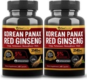 Coreano Rosso Panax Ginseng Capsule 2 Pack, Panax Ginseng Supplementi, 2 Value Pack 3140mg (Ginsenoside 5%)