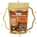 Heilmittel Reishi Pilzpulver - Höchste Potenz, Voll-Spektrum, Beruhigend, Anti-Stress, Für Glattwaren & Tee, Bio, Vegan, Non-GMO, Glutenfrei (100 Portionen)