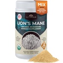 Naturealm Lion's Mane Mushroom Powder - Organic Brain Unterstützung für Fokus Memory Mental Clarity - Non GMO Kognitive Funktion - 60 Servietten