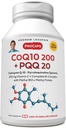 ANDREW LESSMAN Coenzym Q-10 200 Plus PQQ 20mg - 120 Kapseln - hält CoQ10 Levels, Optimum Cellular Energy, unterstützt Energieproduktion, Herz, Gehirn, Leber, Nieren, Pancreas. Keine Zusatzstoffe