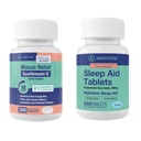 WELMATE Nighttime Wellness Bundle: Mucus Relief Guaifenesin 600mg Mucus Relief (200 Ct) & Doxylamine Succinate 25mg Schlafhilfe (200 Ct) | Extended Relief for Restful Sleep