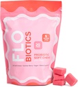 FLO-Biotics Probiotic Soft Chews for Digestive Health, Healthy Gut Flora & Occasional Constipation Relief – Vegan Digestive Health Probiotic Gummies Gut Supplement Berry Flavor - 30 Count (Pack 1)