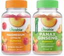 Lebensfähiges Magnesium 85mg + Panax Ginseng, Gummies Bundle - Große Verkostung, Vitaminergänzung, Glutenfrei, GMO frei, Kaugummi