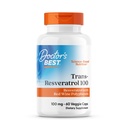 Doctor's Best Trans-Resveratrol 100, Resveratrol mit Rotwein Polyphenol (ResVinol), Non-GMO, Glutenfrei, Sojafrei, Vegan 60 Veggie Caps