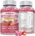 Vegane Kollagengummis für Frauen Anti Aging, Haut, Haarnägel, Collagen Typen 1 und 3, Biotin, Sea Moss für Herren - Zuckerfrei, Non-GMO, 60 Zähler Collagen Ergänzungen Gummi