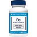 Das Vitamin Shoppe Vitamin D3 5000IU Softgel, unterstützt Knochen- und Immungesundheit, Hilfsmittel im zellulären Wachstum und Kalziumabsorption, Glutenfrei und einmal täglich Formel (120 Tabletten)