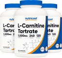 Nutricost L-Carnitin Tartrat 500mg, 240 Kapseln - 1000mg pro Servierung (3 Flaschen)