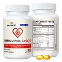 Besibest Ubiquinol CoQ10-600mg-Softgel, Active Coq10 Ubiquinol Supplement mit Vitamin E & Omega 3, 6, 9, High Absorption-Coenzym-Q10, Leistungsstarkes Antioxidans für die Energieproduktion, getestet, 60 Zähler
