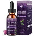 (2 Pack) Milchdistel flüssige Tropfen Silymarin 1000mg, Leber Ergänzung Detox & Cleanse mit Dandelion & Artichoke, Milchdistel Bio-Extrakt zur Unterstützung Reparieren Leber Gesundheit, Vegan, Non-GMO, 1 Fl Oz