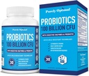 Purely Optimal Premium Probiotics (Various Types) w/Organic Prebiotics & Digestive Enzyme (30 Count (Pack of 1), 100 Billion CFU)